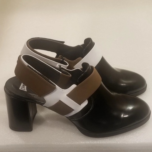 Camper Twins Women's Black and Brown Heels - Picture 1 of 11
